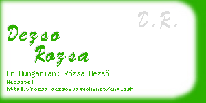 dezso rozsa business card